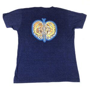KCRW 89.9 Public Radio Station Los Angeles Moth Butterfly Blue T-Shirt Large